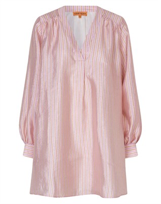 Kimono Mini Kleid - Rose Pinstripe